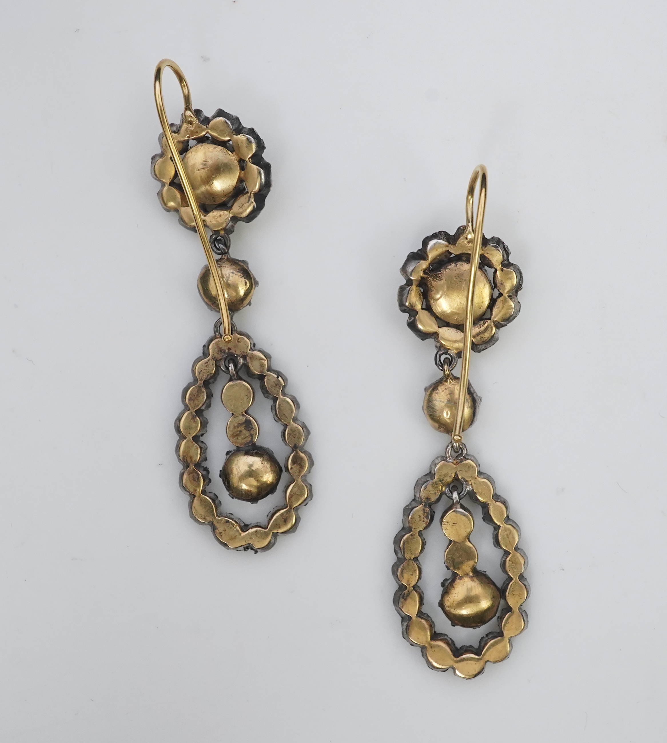 A pair of diamond earrings